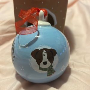 Prima Design Ceramic Dog Themed Christmas Ornament Brand New in Box